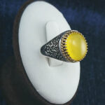 انگشتر نقره مردانه طرح یا رقیه خاتون با سنگ شرف الشمس + حکاکی