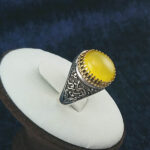 انگشتر نقره مردانه طرح یا رقیه خاتون با سنگ شرف الشمس + حکاکی - Image 5