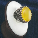 انگشتر نقره مردانه طرح فاخر طاها با سنگ شرف الشمس + حکاکی