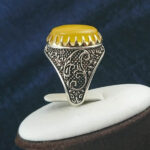 انگشتر نقره مردانه طرح فاخر طاها با سنگ شرف الشمس + حکاکی - Image 2