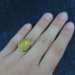 انگشتر نقره مردانه طرح ماهان با سنگ شرف الشمس + حکاکی - Image 3