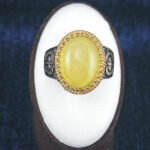 انگشتر نقره مردانه طرح ماهان با سنگ شرف الشمس + حکاکی - Image 5