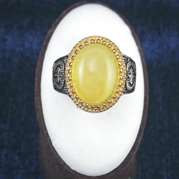 انگشتر نقره مردانه طرح ماهان با سنگ شرف الشمس + حکاکی - Image 5