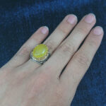 انگشتر نقره مردانه طرح یا حسین یا اباالفضل با سنگ شرف الشمس + حکاکی - Image 3