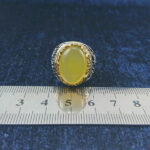 انگشتر نقره مردانه طرح یا حسین یا اباالفضل با سنگ شرف الشمس + حکاکی - Image 4