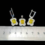 ست نقره زنانه طرح شایسته با نگین شرف شمس + حکاکی - Image 4