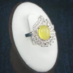 ست نقره زنانه طرح شکفته با نگین شرف شمس + حکاکی - Image 4