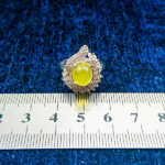 ست نقره زنانه طرح شکفته با نگین شرف شمس + حکاکی - Image 2