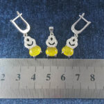 ست نقره زنانه طرح زلیخا با نگین شرف شمس + حکاکی - Image 4