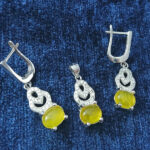 ست نقره زنانه طرح زلیخا با نگین شرف شمس + حکاکی - Image 2