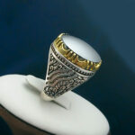 انگشتر حدید صینی نقره مردانه طرح فرزام + حکاکی - Image 3