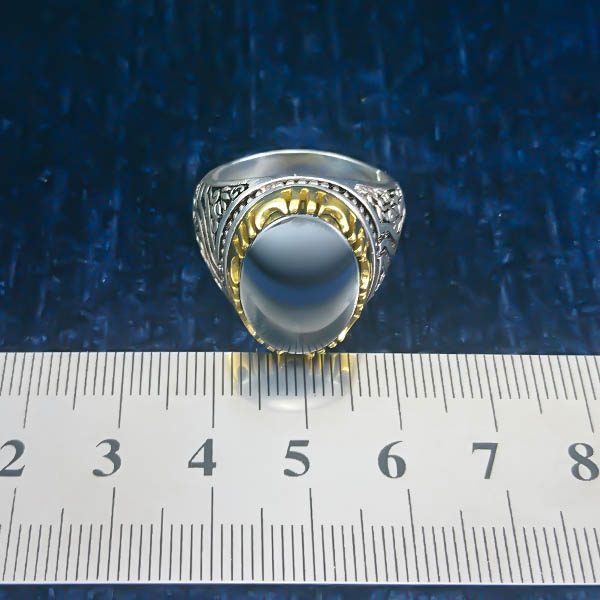 انگشتر حدید صینی نقره مردانه طرح فرزام + حکاکی - Image 4