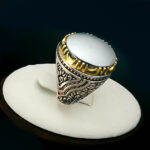 انگشتر حدید صینی نقره مردانه طرح فرزام + حکاکی - Image 2