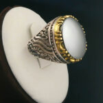 انگشتر حدید صینی نقره مردانه طرح فرزام + حکاکی