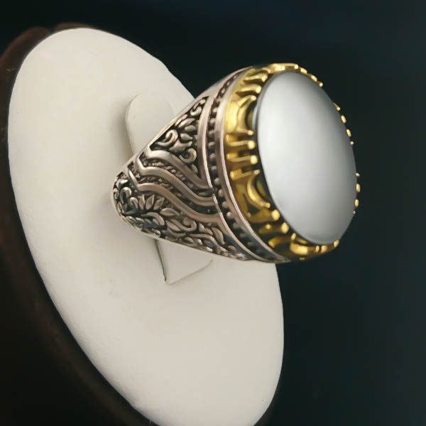 انگشتر حدید مردانه نقره مجلسی