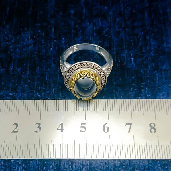 انگشتر نقره مردانه طرح ماکان با سنگ حدید صینی+حکاکی - Image 5