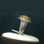 انگشتر نقره مردانه طرح ماکان با سنگ حدید صینی+حکاکی - Image 2