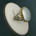 انگشتر نقره مردانه طرح فرزین با سنگ حدید صینی+حکاکی - Image 3