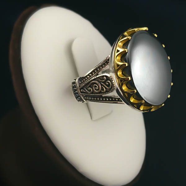 انگشتر حدید مردانه نقره فاخر