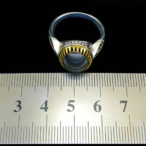 انگشتر نقره مردانه طرح فرشاد با سنگ حدید صینی + حکاکی - Image 4