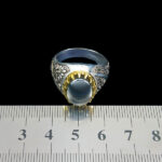 انگشتر نقره مردانه طرح منوچهر با سنگ حدید صینی+حکاکی - Image 2