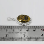 گردنبند نقره دورپیچ بیضی طرح عین علی (ع) با نگین حدید صینی - Image 3