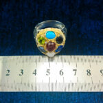 انگشتر نقره مردانه فاخر طرح کسری با چند سنگ معدنی اصل - Image 3