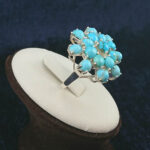 انگشتر نقره زنانه طرح فاخر محیا با نگین فیروزه نیشابوری - Image 3