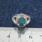 انگشتر نقره زنانه طرح لیدا با نگین فیروزه نیشابوری - Image 4