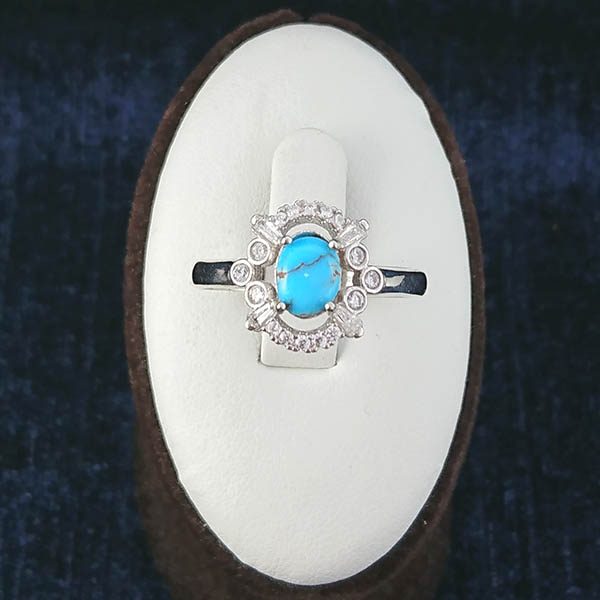 انگشتر نقره زنانه طرح شیلا با نگین فیروزه نیشابوری - Image 3