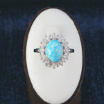 انگشتر نقره زنانه طرح بهشت با نگین فیروزه نیشابوری - Image 3