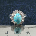 انگشتر نقره زنانه طرح بهشت با نگین فیروزه نیشابوری - Image 2