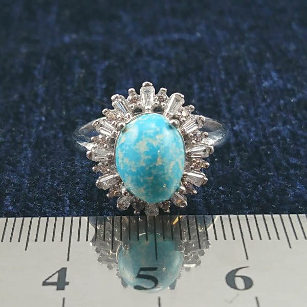 انگشتر نقره زنانه طرح بهشت با نگین فیروزه نیشابوری - Image 2