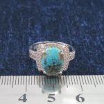 انگشتر نقره زنانه طرح پری با نگین فیروزه نیشابوری - Image 3