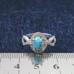 انگشتر نقره زنانه طرح نسرین با نگین فیروزه نیشابوری - Image 2