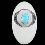 انگشتر نقره مردانه طرح شایان با سنگ فیروزه نیشابوری - Image 3