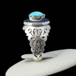 انگشتر نقره مردانه طرح شایان با سنگ فیروزه نیشابوری - Image 5