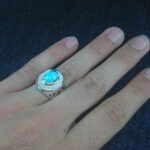 انگشتر نقره دست ساز مردانه طرح نیما با سنگ فیروزه نیشابوری - Image 3