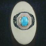 انگشتر نقره دست ساز مردانه طرح نیما با سنگ فیروزه نیشابوری - Image 5