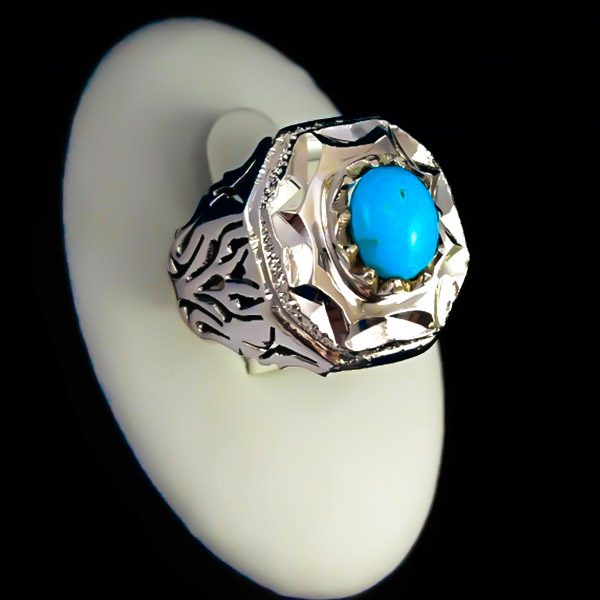 ۲-۱-۰۵۱-turquoise-ring (2) انگشتر فیروزه مردانه نقره دست ساز