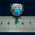 انگشتر نقره دست ساز مردانه طرح عرفان با سنگ فیروزه نیشابوری - Image 2