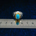 انگشتر نقره دست ساز مردانه طرح بنیامین با سنگ فیروزه نیشابوری - Image 2