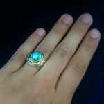 انگشتر نقره دست ساز مردانه طرح رادین با سنگ فیروزه نیشابوری - Image 2