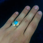 انگشتر نقره دست ساز مردانه طرح یاشار با سنگ فیروزه نیشابوری - Image 5