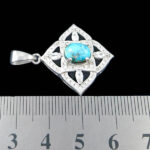 گردنبند نقره زنانه طرح آزاده ۱ با سنگ فیروزه نیشابوری - Image 2