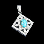 گردنبند نقره زنانه طرح آزاده ۱ با سنگ فیروزه نیشابوری - Image 3