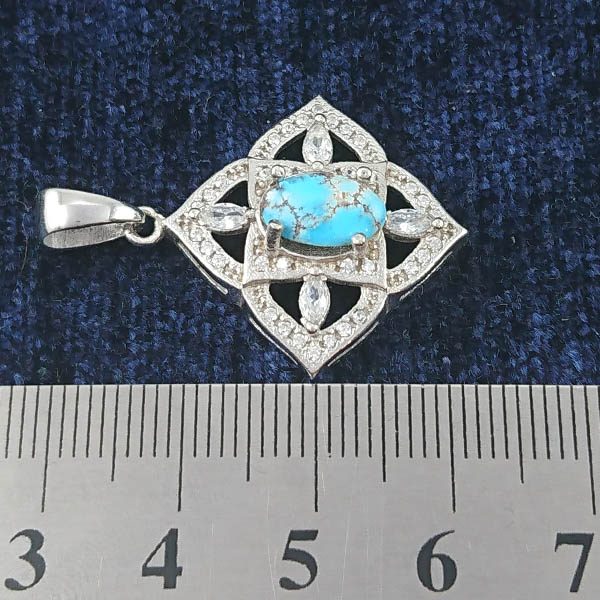 گردنبند نقره زنانه طرح آزاده ۲ با سنگ فیروزه نیشابوری - Image 4