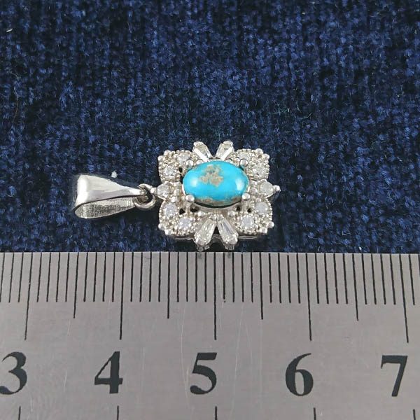 گردنبند نقره زنانه طرح آوازه با سنگ فیروزه نیشابوری - Image 4