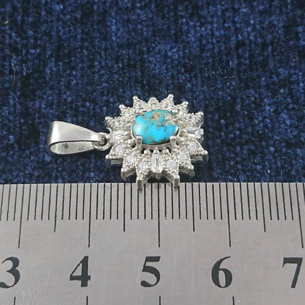 گردنبند نقره زنانه طرح پوپک با سنگ فیروزه نیشابوری - Image 4