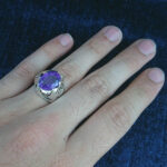 انگشتر نقره مردانه طرح پارسا با سنگ آمیتیست